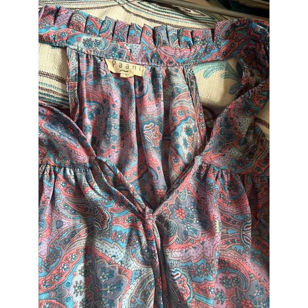 Paani Paisley Tiered Tunic Racerback Dress Large - Picture 5 of 7